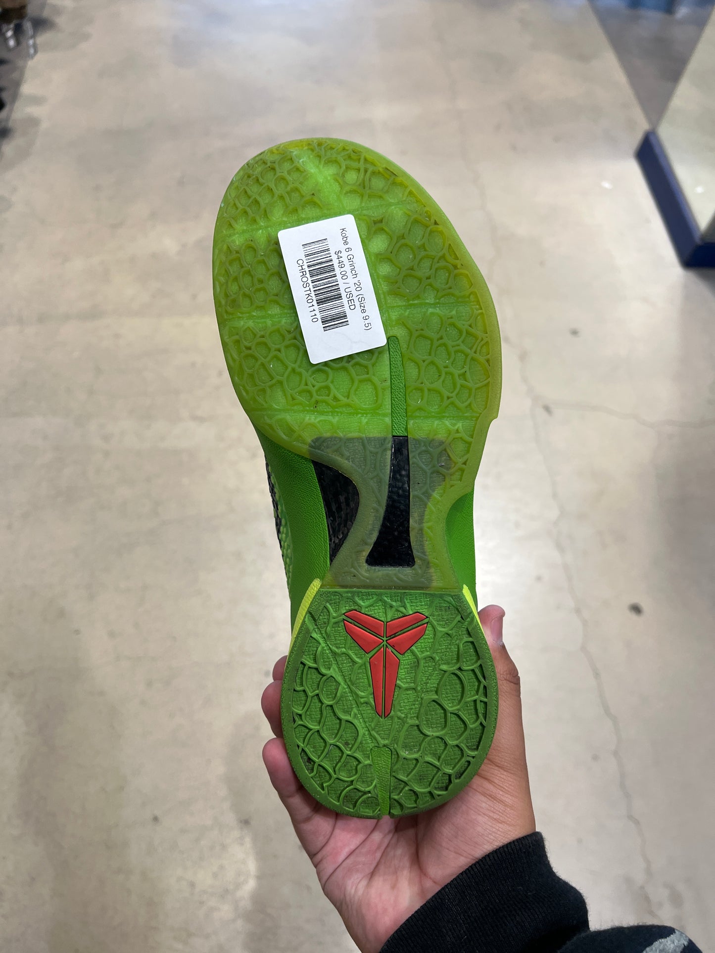 Kobe 6 Grinch '20 (Size 9.5)