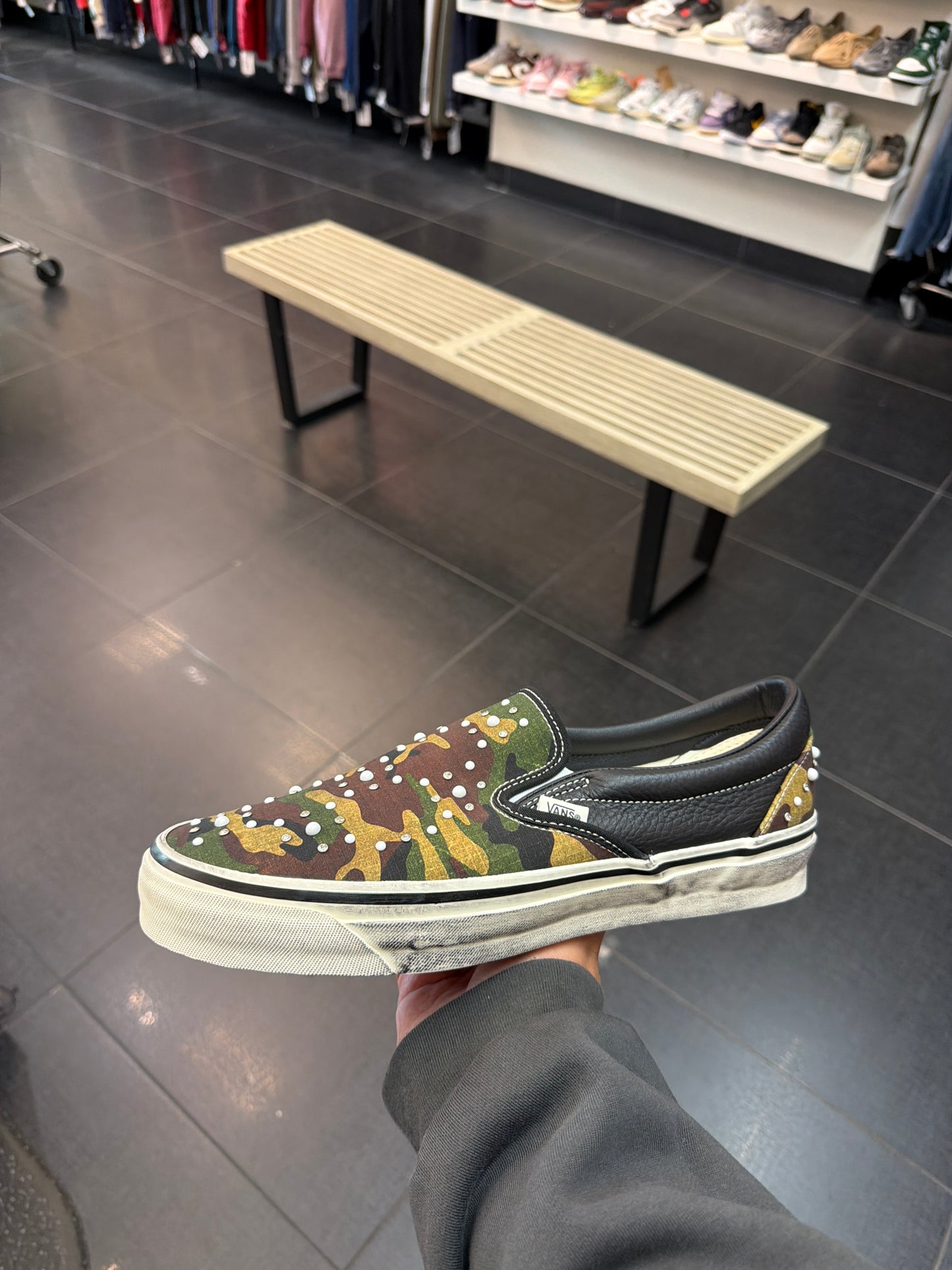 Camo Pearlized Vans Slip-On (Size 12)