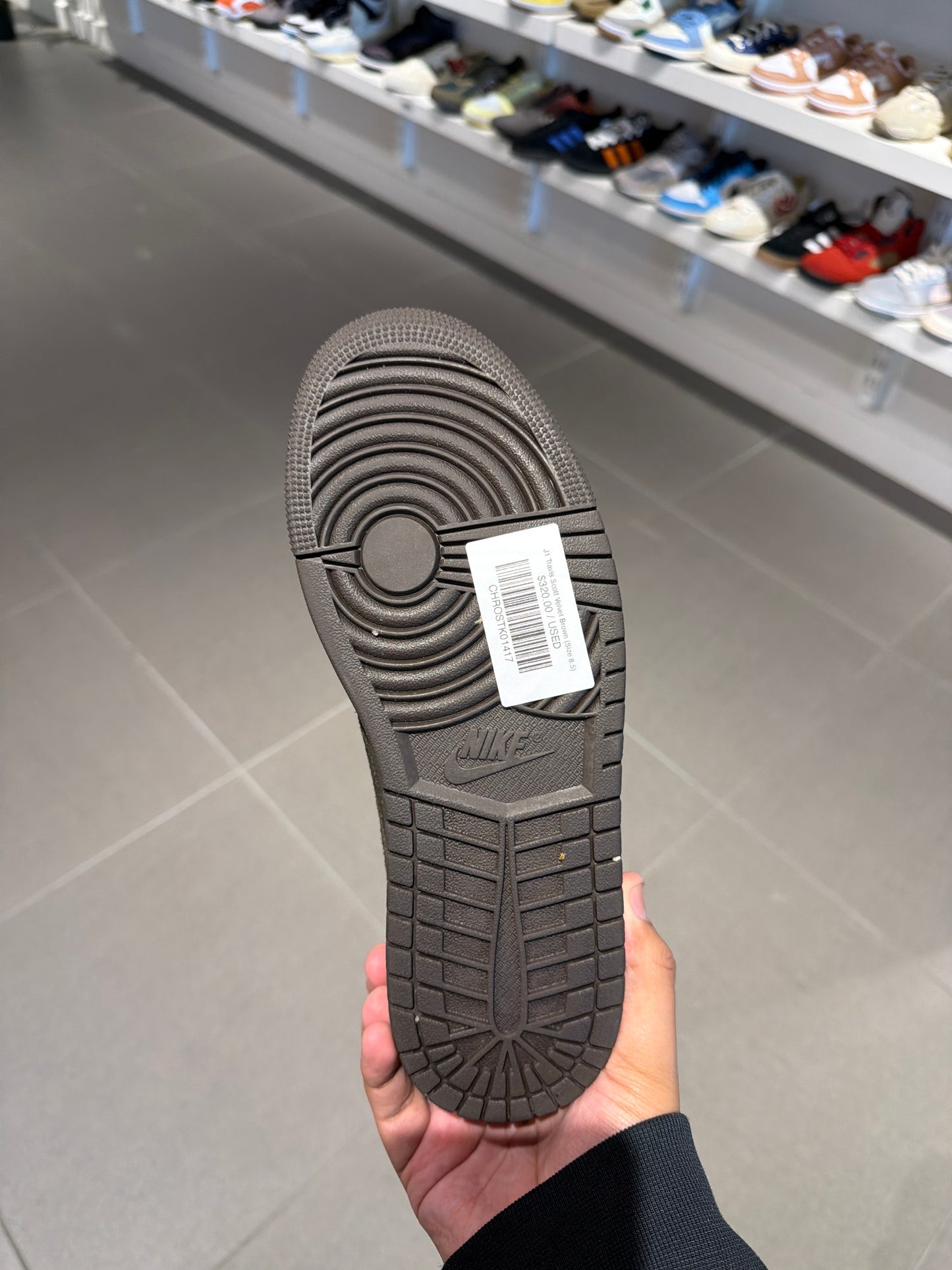 J1 Travis Scott Velvet Brown (Size 8.5)