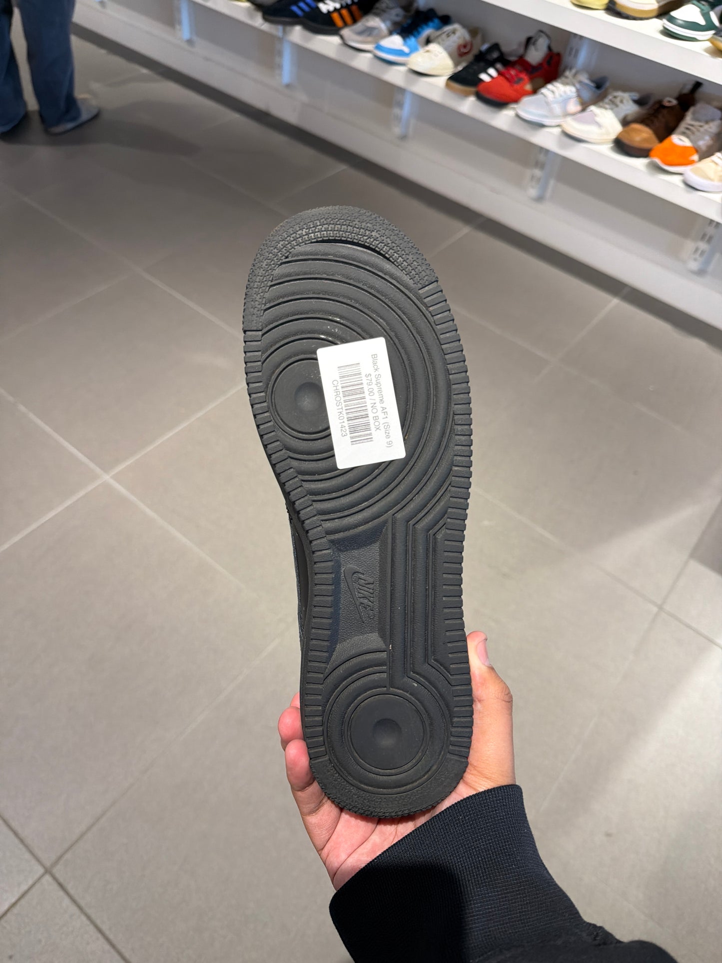 Black Supreme AF1 (Size 9)