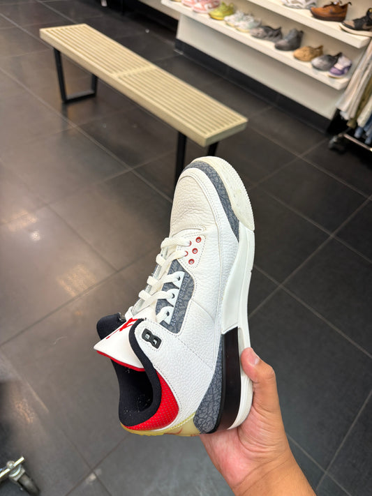 J3 Fire Red Denim (Size 9)