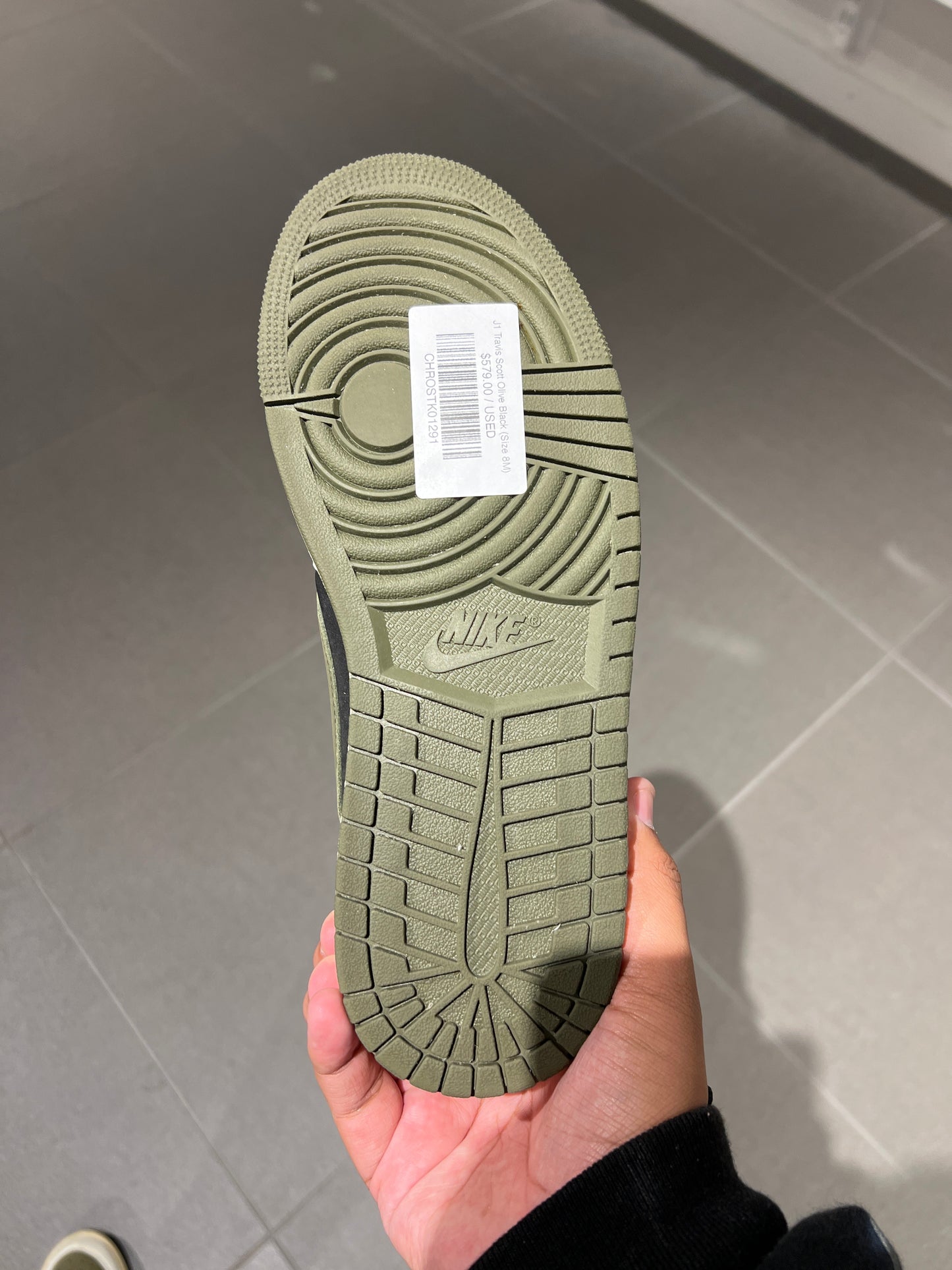 J1 Travis Scott Olive Black (Size 8M)
