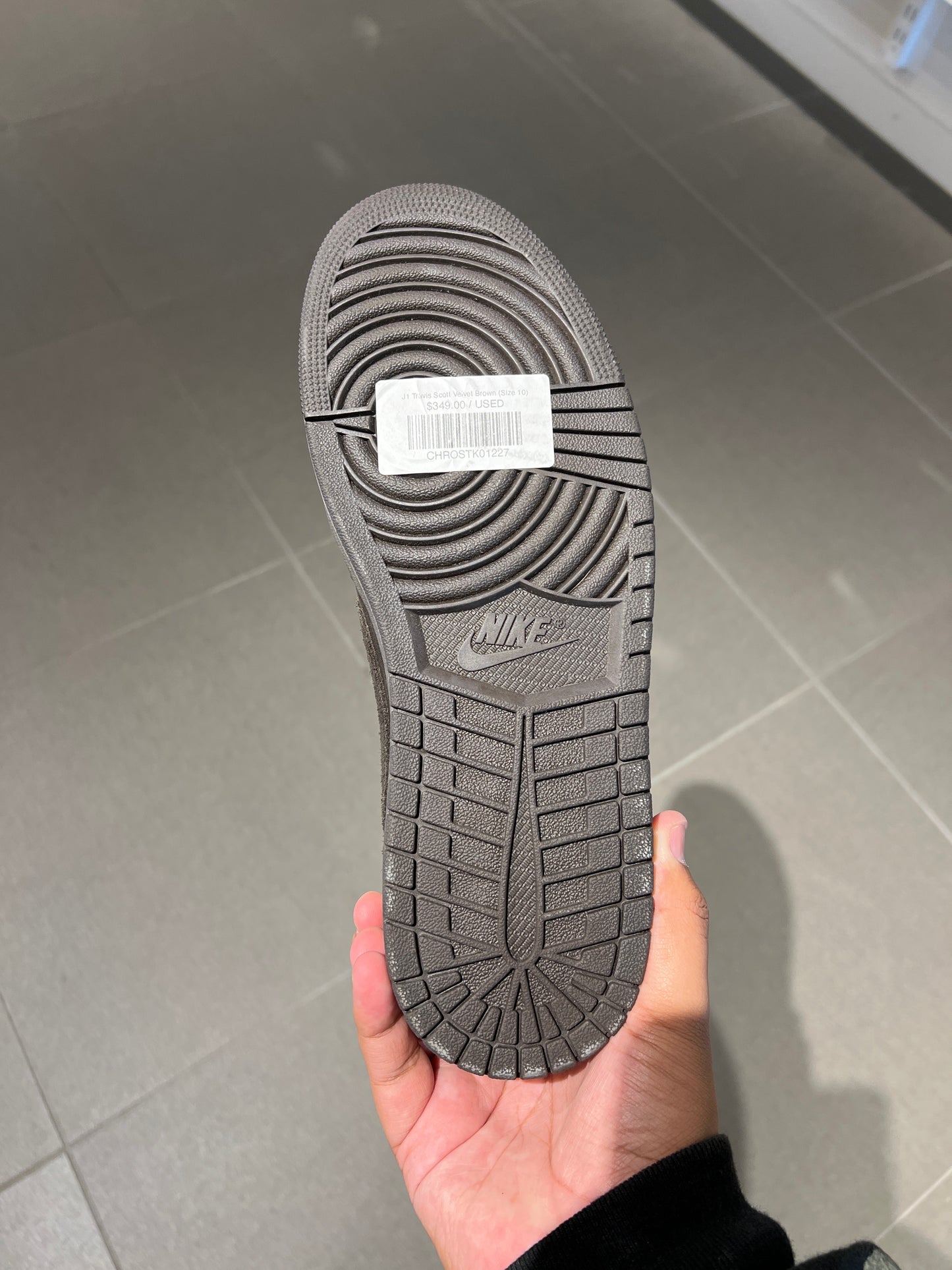 J1 Travis Scott Velvet Brown (Size 10)