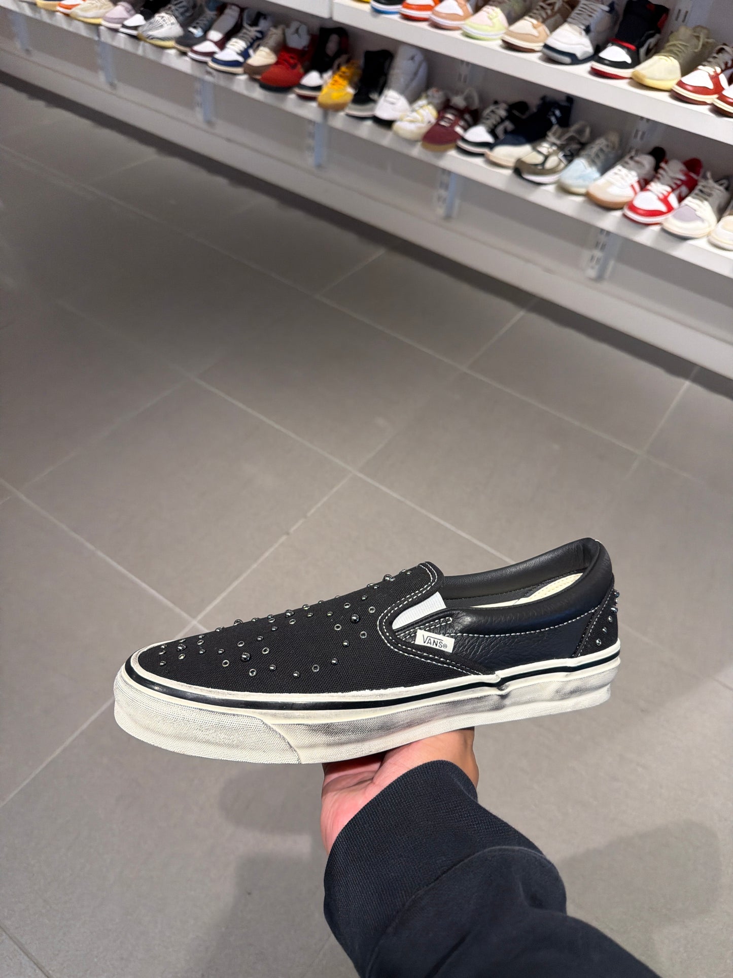 Black Pearlized Vans Slip-On (Size 12)